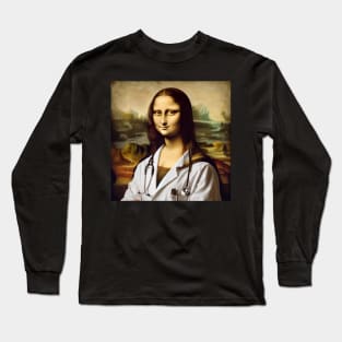 Mona Lisa, M.D.: Celebrating Doctors' Day Long Sleeve T-Shirt